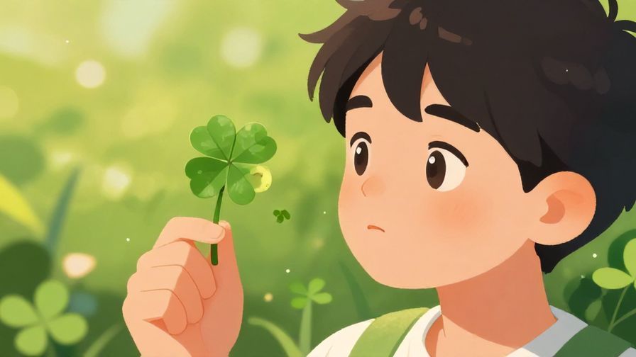 Illustration%20of%20a%20person%20looking%20thoughtful%20while%20holding%20a%20clover%20with%20a%20slightly%20drooping%20leaf%2C%20soft%20nature%20background%2C%20vibrant%20colors%2C%20illustrated%20style