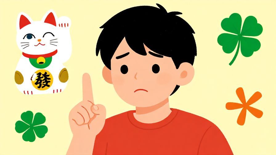 Illustration%20of%20a%20person%20looking%20worried%20while%20crossing%20their%20fingers%2C%20surrounded%20by%20Japanese%20cultural%20symbols%20like%20a%20lucky%20cat%20and%20a%20four-leaf%20clover%2C%20vibrant%20colors%2C%20illustrated%20style