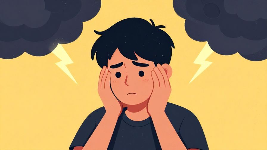 Illustration%20of%20a%20person%20looking%20worried%2C%20with%20dark%20clouds%20and%20lightning%20around%20their%20head%20symbolizing%20anxiety%20and%20bad%20feeling%2C%20vibrant%20colors%2C%20illustrated%20style