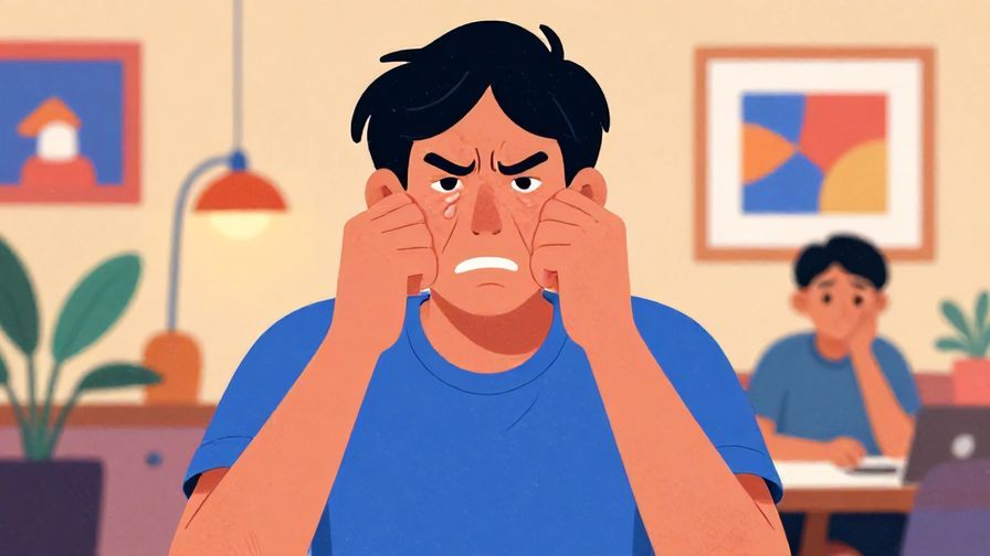 Illustration%20of%20a%20person%20making%20an exaggerated%20face%20of%20frustration%20while%20another%20looks%20embarrassed%20in%20a%20lively%20room%20with%20vibrant%20colors.