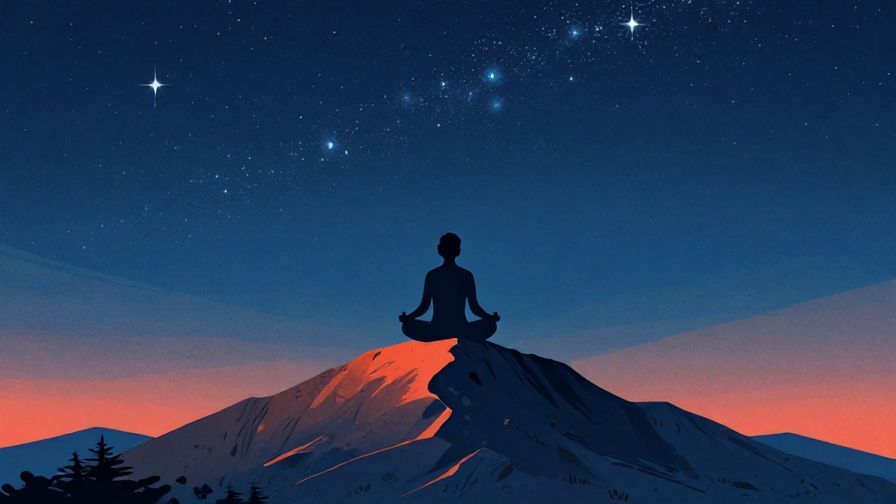 Illustration%20of%20a%20person%20meditating%20peacefully%20on%20a%20mountain%20top%20under%20a%20starry%20night%2C%20vibrant%20colors%2C%20illustrated%20style