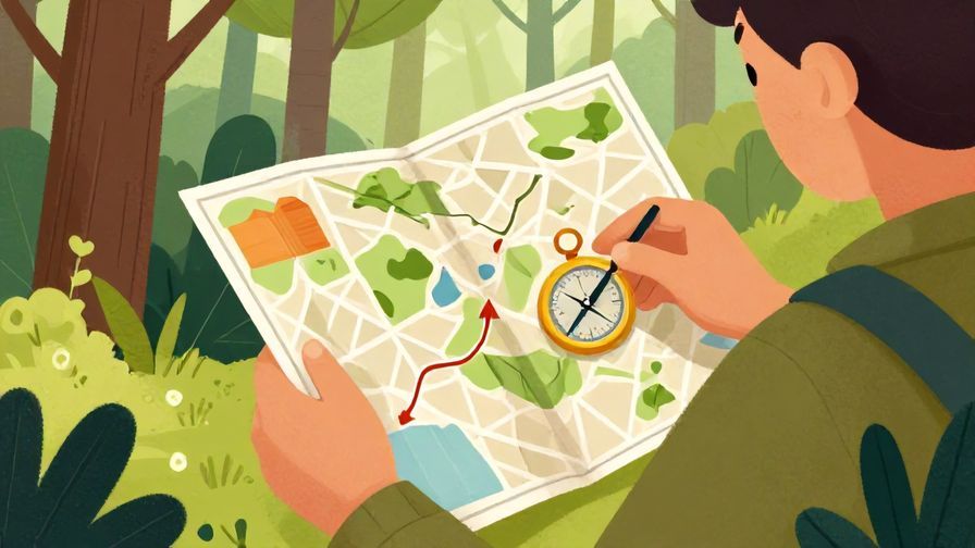 Illustration%20of%20a%20person%20planning%20with%20a%20map%20and%20compass%20in%20a%20forest%2C%20vibrant%20colors%2C%20illustrated%20style