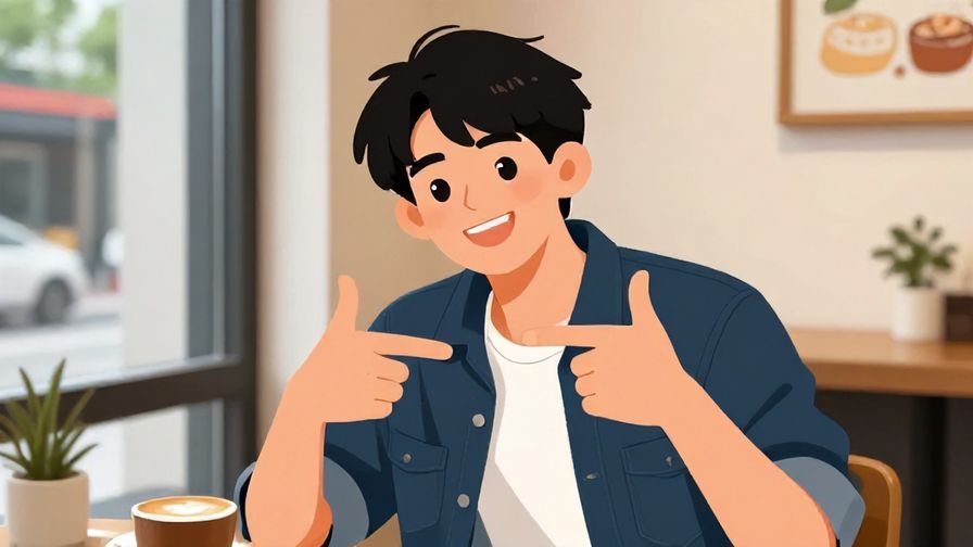 Illustration%20of%20a%20person%20playfully%20pointing%20at%20themselves%20with%20a%20smile%20in%20a%20casual%20cafe%20setting%2C%20vibrant%20colors%2C%20illustrated%20style