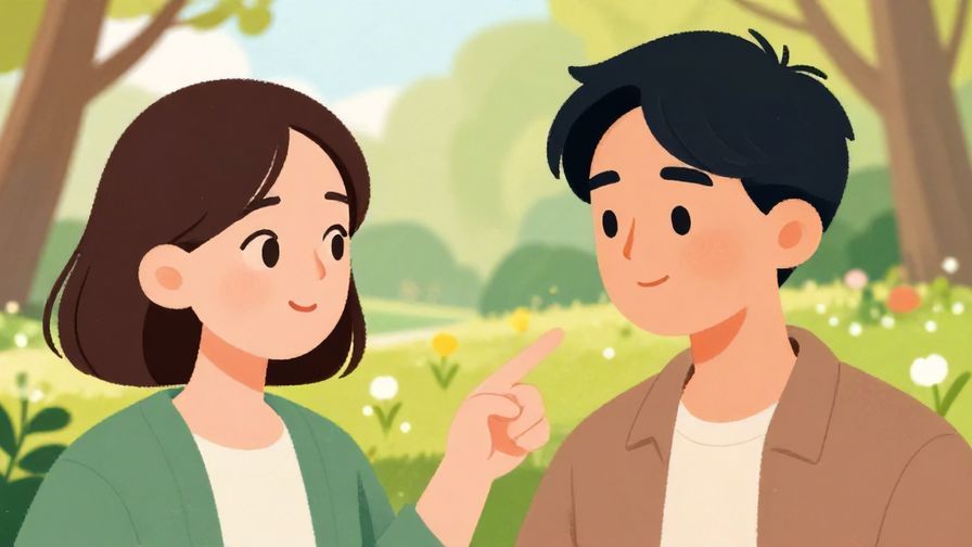 Illustration%20of%20a%20person%20pointing%20gently%20at%20another%20with%20a%20slightly%20playful%20expression%2C%20soft%20background%20of%20a%20park%20in%20spring%2C%20vibrant%20colors%2C%20illustrated%20style