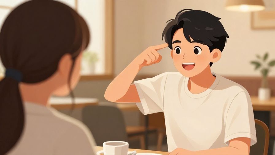 Illustration%20of%20a%20person%20pointing%20to%20their%20head%20with%20a%20smile%20to%20another%2C%20indoor%20cafe%20setting%2C%20warm%20lighting%2C%20illustrated%20style