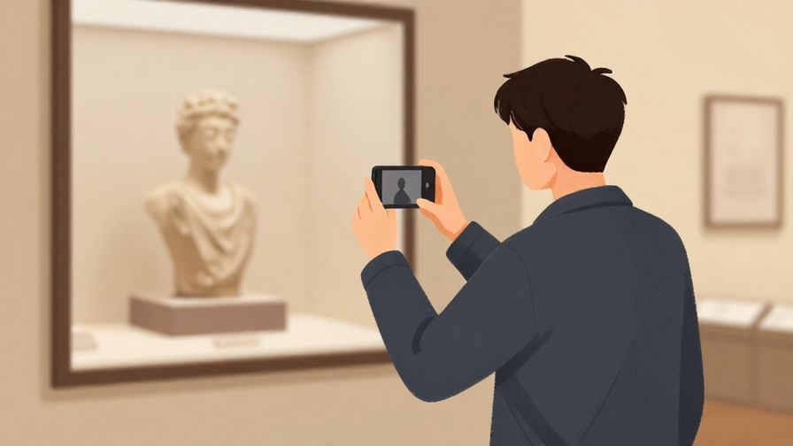 Illustration%20of%20a%20person%20politely%20asking%20permission%20to%20take%20a%20photo%20in%20a%20museum%20setting%2C%20soft%20lighting%2C%20illustrated%20style