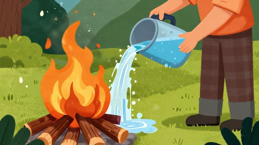 Illustration%20of%20a%20person%20pouring%20water%20on%20a%20campfire%2C%20representing%20spoiling%20the%20fun%2C%20detailed%20background%2C%20vibrant%20colors%2C%20illustrated%20style
