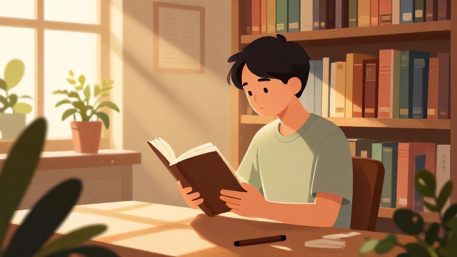 Illustration%20of%20a%20person%20reading%20a%20book%20in%20a%20quiet%20library%20with%20natural%20light%20streaming%20in%20and%20plants%20around.%20Warm%20colors%2C%20illustrated%20style