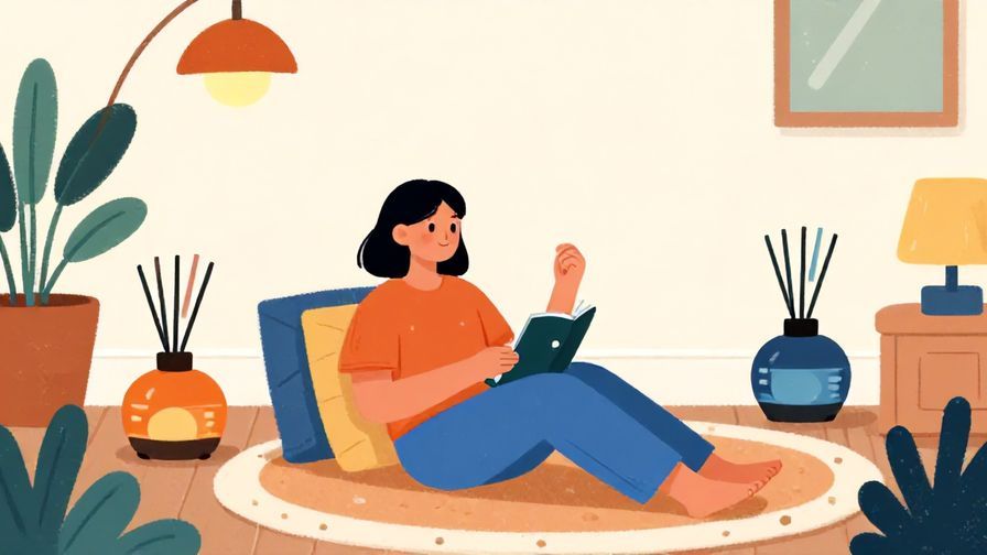 Illustration%20of%20a%20person%20relaxing%20in%20a%20calm%20room%20with%20aroma%20diffusers%20around%2C%20soft%20lighting%2C%20vibrant%20colors%2C%20illustrated%20style