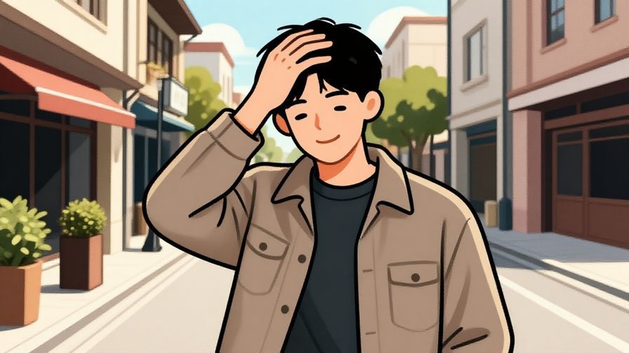 Illustration%20of%20a%20person%20rubbing%20their%20head%20with%20a%20smile%2C%20sunny%20afternoon%20street%20scene%2C%20illustrated%20style