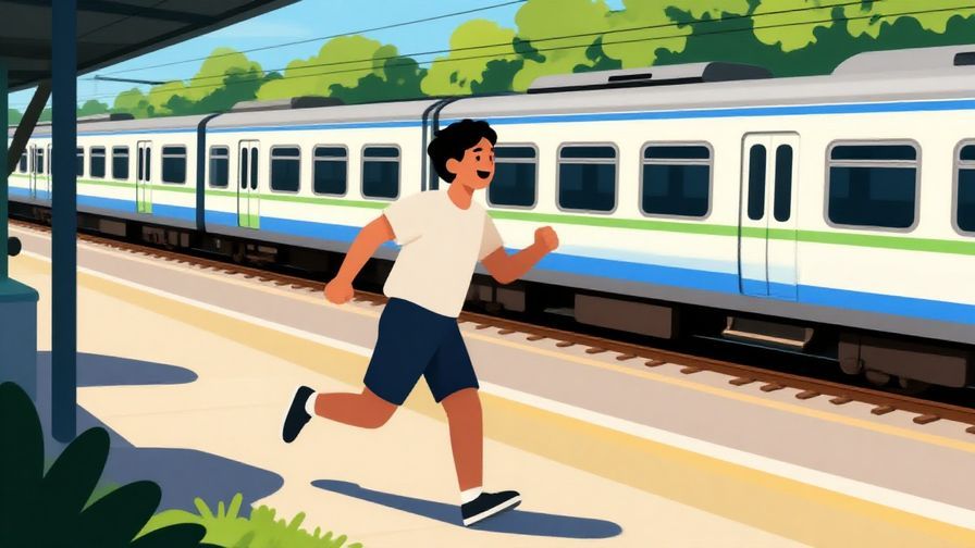 Illustration%20of%20a%20person%20running%20happily%20towards%20a%20train%20about%20to%20depart%2C%20bright%20sunny%20day%2C%20vibrant%20colors%2C%20illustrated%20style