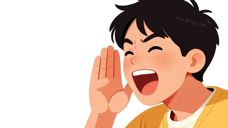 Illustration%20of%20a%20person%20shouting%20playfully%20with%20exaggerated%20facial%20expression%20to%20stop%20someone%20laughing%2C%20bright%20colors%2C%20illustrated%20style