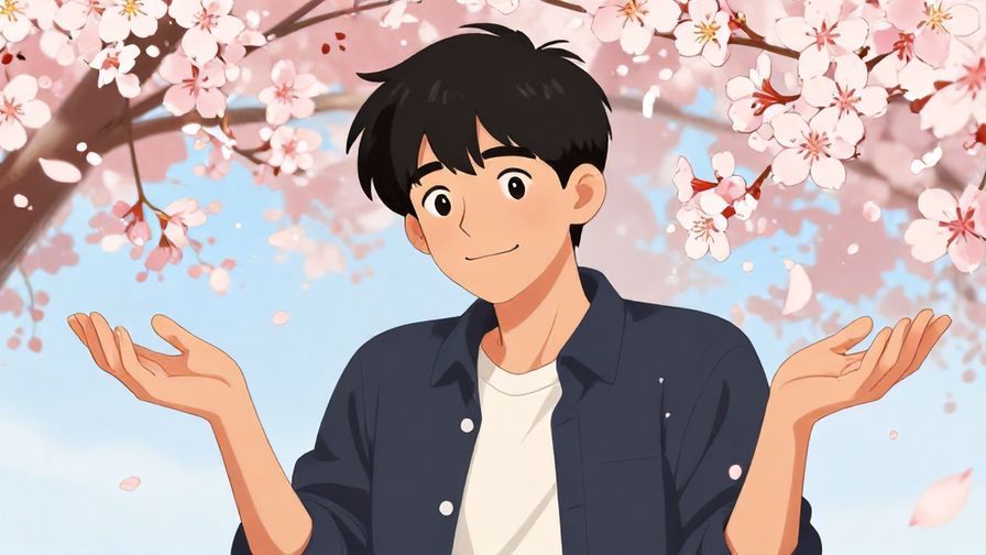 Illustration%20of%20a%20person%20shrugging%20with%20a%20smile%2C%20surrounded%20by%20falling%20cherry%20blossom%20petals%2C%20detailed%20background%2C%20vibrant%20colors%2C%20illustrated%20style