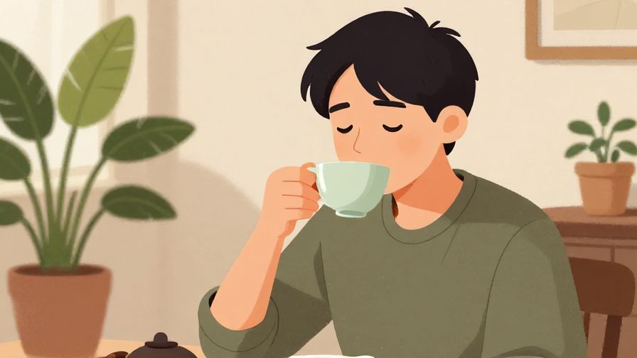 Illustration%20of%20a%20person%20sipping%20tea%20and%20relaxing%20with%20a%20content%20but%20slightly%20weary%20expression%2C%20indoor%20room%20with%20plants.