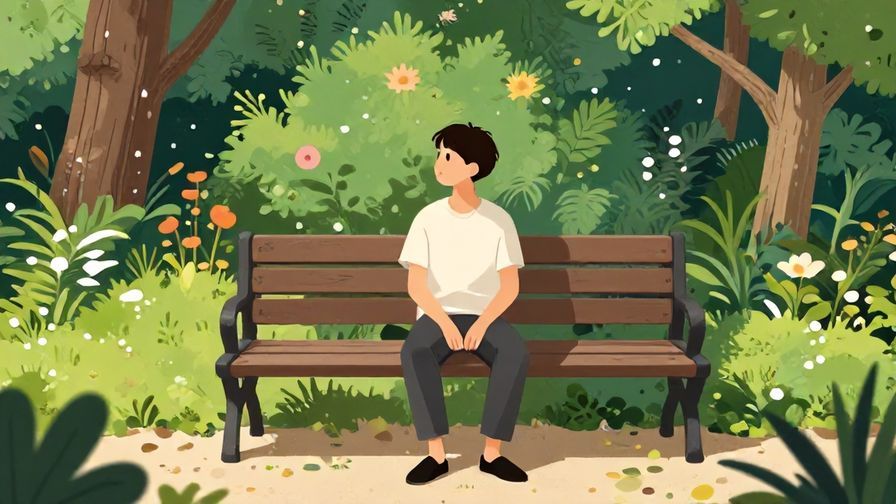 Illustration%20of%20a%20person%20sitting%20alone%20on%20a%20bench%20in%20a%20quiet%20garden%2C%20looking%20thoughtful%2C%20detailed%20background%2C%20vibrant%20colors%2C%20illustrated%20style