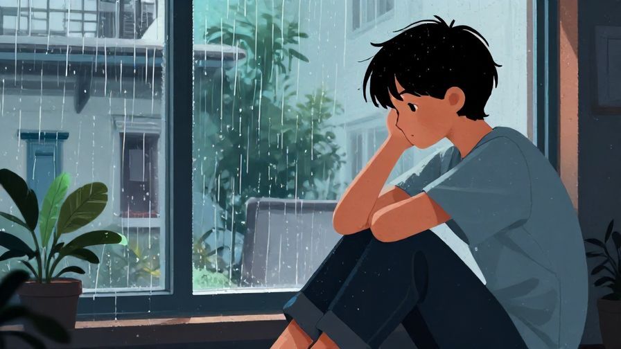 Illustration%20of%20a%20person%20sitting%20pensively%20by%20a%20window%20on%20a%20rainy%20day%2C%20detailed%20background%2C%20vibrant%20colors%2C%20illustrated%20style