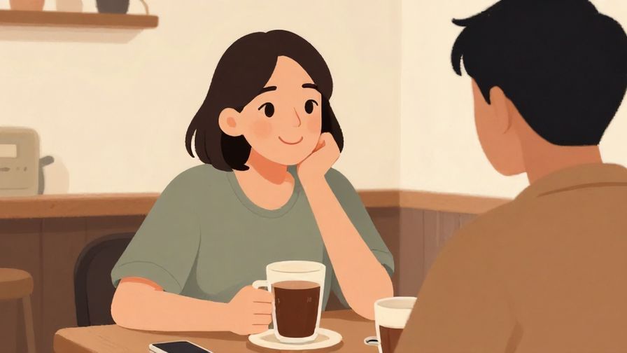 Illustration%20of%20a%20person%20smiling%20and%20asking%20another%20person%20in%20a%20coffee%20shop%2C%20warm%20colors%2C%20illustrated%20style