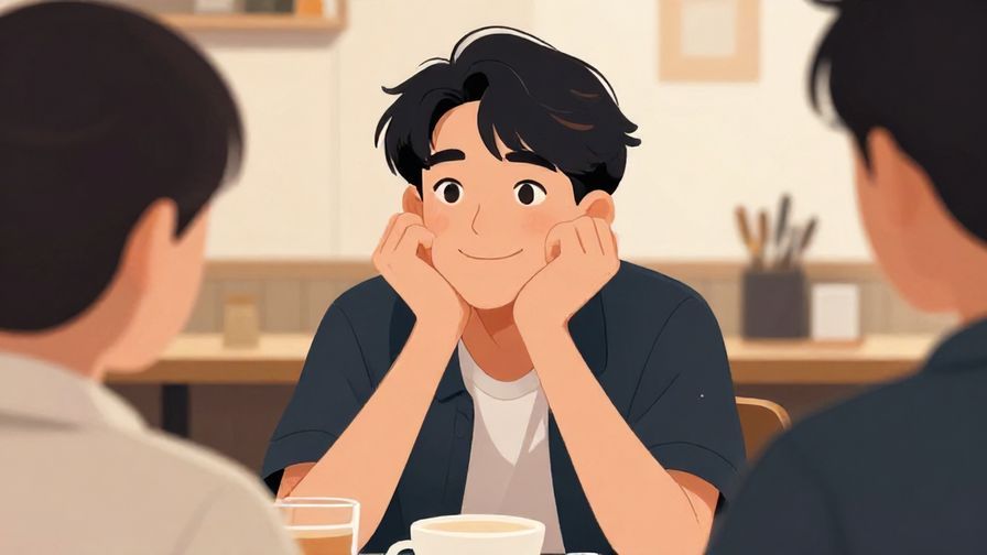 Illustration%20of%20a%20person%20smiling%20and%20asking%20someone%20to%20wait%20playfully%2C%20casual%20cafe%20scene%2C%20illustrated%20style