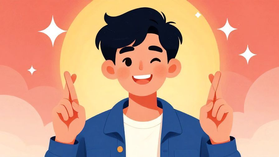 Illustration%20of%20a%20person%20smiling%20and%20crossing%20their%20fingers%20with%20sparkling%20background%2C%20vibrant%20colors%2C%20illustrated%20style