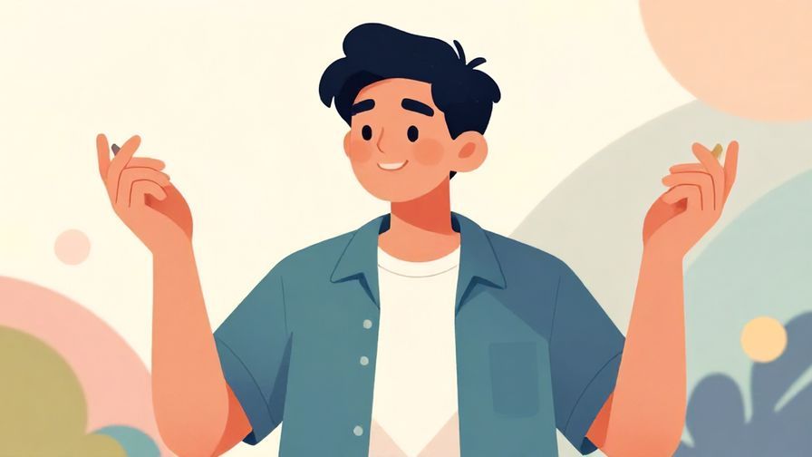 Illustration%20of%20a%20person%20smiling%20and%20holding%20two%20objects%20in%20each%20hand%2C%20looking%20casual%20and%20relaxed%2C%20colorful%20background%20with%20soft%20shapes%20and%20light.