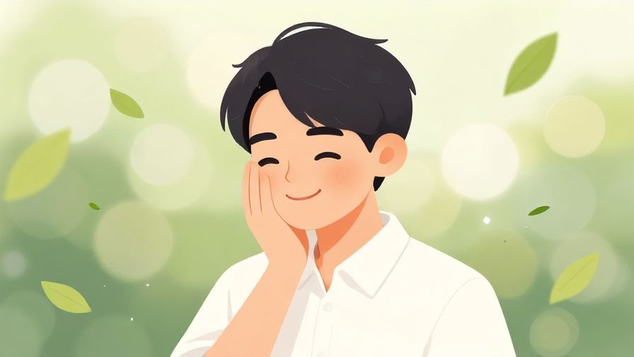 Illustration%20of%20a%20person%20smiling%20and%20nodding%20with%20a%20soft%20bokeh%20background%20and%20floating%20leaves%2C%20illustrated%20style