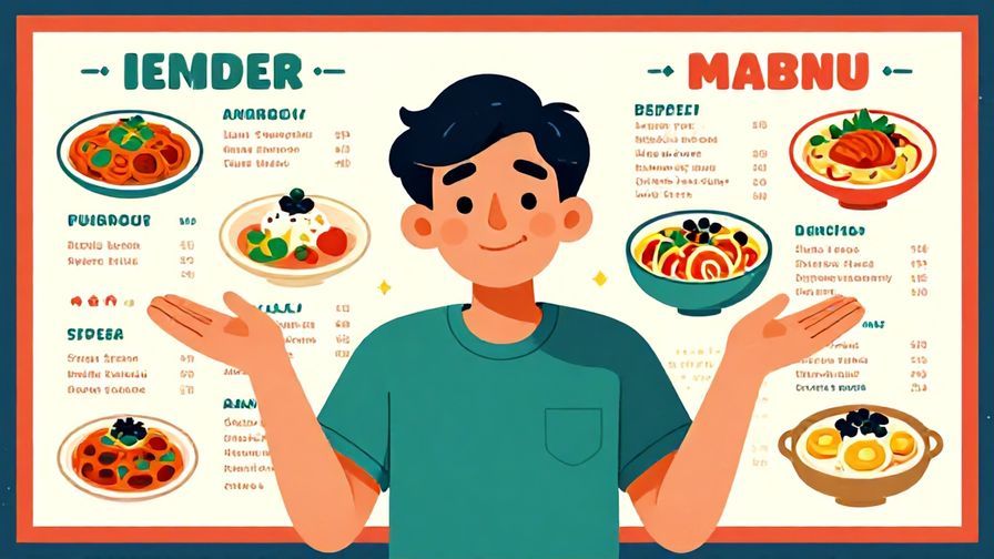 Illustration%20of%20a%20person%20smiling%20and%20shrugging%20in%20front%20of%20a%20menu%20with%20various%20food%20options%2C%20vibrant%20colors%2C%20illustrated%20style