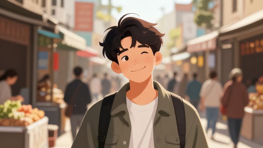 Illustration%20of%20a%20person%20smiling%20and%20tilting%20their%20head%20questioningly%20in%20a%20busy%20market%20street%20scene%2C%20illustrated%20style