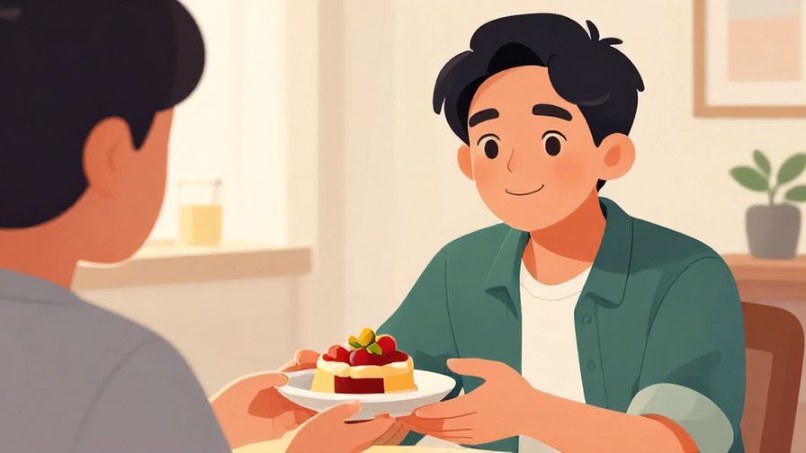 Illustration%20of%20a%20person%20smiling%20gently%20and%20inviting%20someone%20to%20accept%20a%20treat%20in%20a%20polite%20setting%2C%20vibrant%20colors%2C%20illustrated%20style