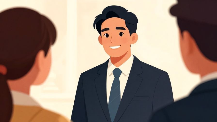 Illustration%20of%20a%20person%20smiling%20politely%20while%20asking%20someone%20to%20wait%2C%20formal%20setting%2C%20vibrant%20colors%2C%20illustrated%20style