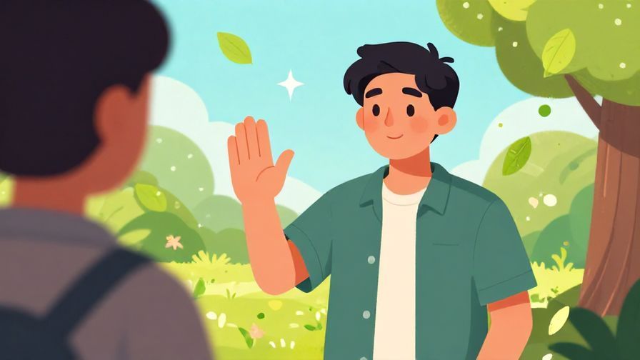 Illustration%20of%20a%20person%20smiling%20softly%20while%20gesturing%20to%20stop%20someone%20in%20a%20park%20setting%2C%20floating%20leaves%20and%20stars%20in%20background%2C%20vibrant%20colors%2C%20illustrated%20style