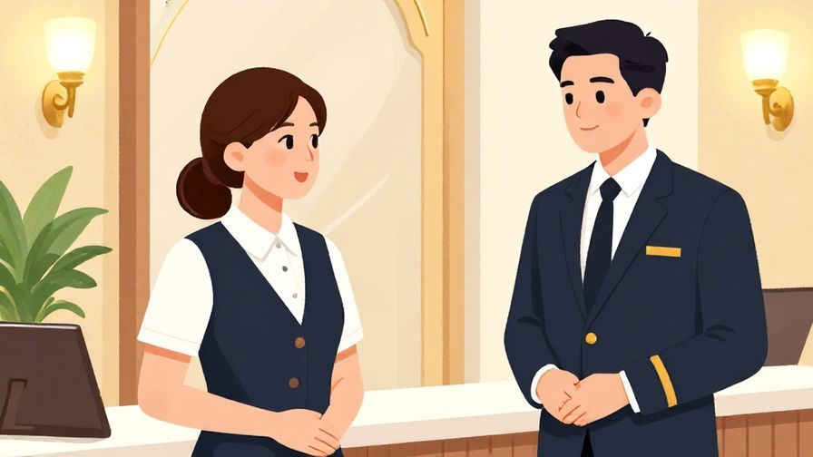 Illustration%20of%20a%20person%20speaking%20softly%20and%20politely%20to%20a%20hotel%20concierge%20in%20a%20luxury%20setting.%20Bright%20colors%2C%20illustrated%20style