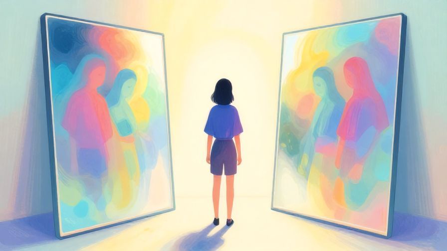 Illustration%20of%20a%20person%20standing%20between%20two%20mirrors%20reflecting%20dreamy%20and%20ghostly%20images%2C%20vibrant%20colors%2C%20illustrated%20style