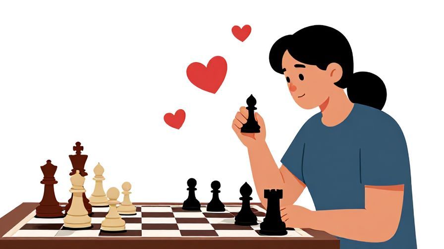 Illustration%20of%20a%20person%20strategizing%20with%20chess%20pieces%20and%20hearts%20floating%20around%20to%20show%20love%20as%20a%20battle.%20Bright%20illustrated%20style
