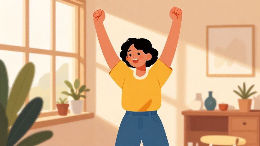 Illustration%20of%20a%20person%20stretching%20happily%20in%20a%20sunlit%20room%2C%20vibrant%20colors%2C%20illustrated%20style