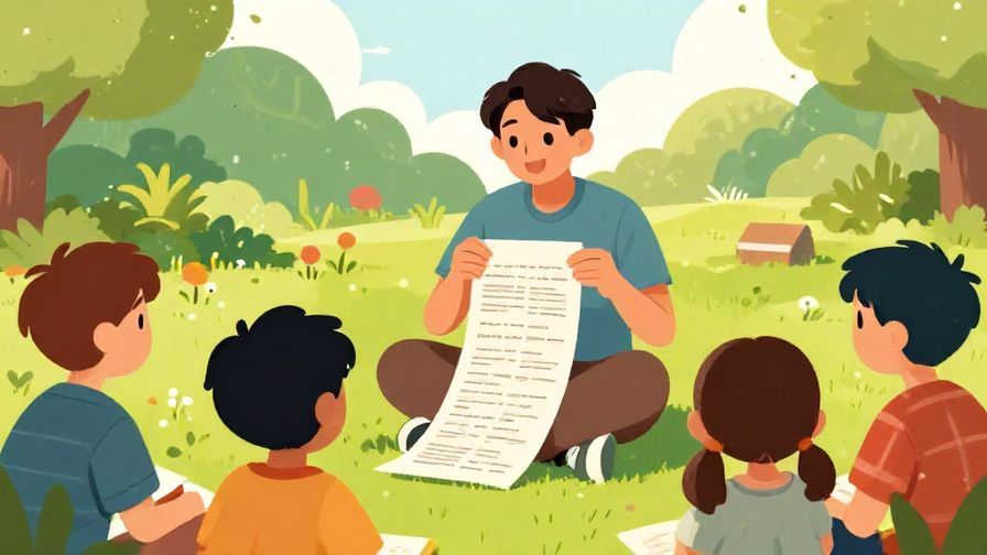 Illustration%20of%20a%20person%20summarizing%20a%20long%20story%20to%20friends%2C%20friendly%20expressions%2C%20park%20background%2C%20vibrant%20colors%2C%20illustrated%20style