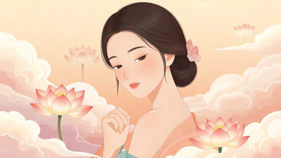 Illustration%20of%20a%20person%20surrounded%20by%20soft%20dreamy%20clouds%20and%20floating%20lotus%20flowers%20with%20a%20serene%20expression%2C%20illustrated%20style