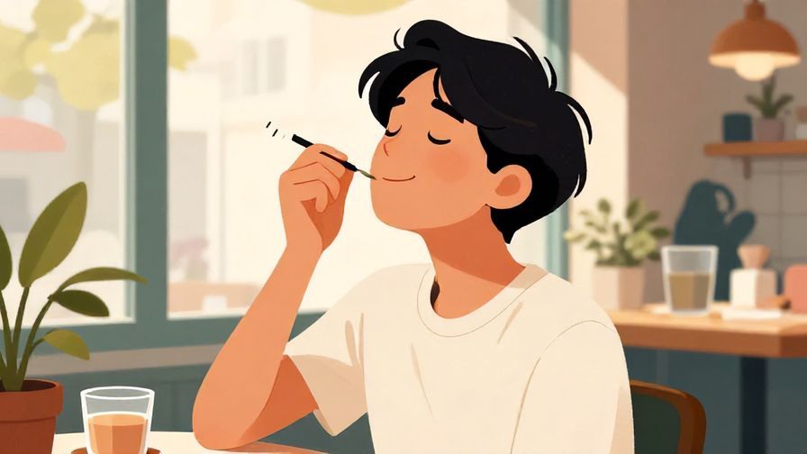 Illustration%20of%20a%20person%20taking%20a%20deep%20breath%2C%20smiling%20contentedly%20in%20a%20favorite%20cafe%20or%20spot%2C%20vibrant%20colors%2C%20illustrated%20style