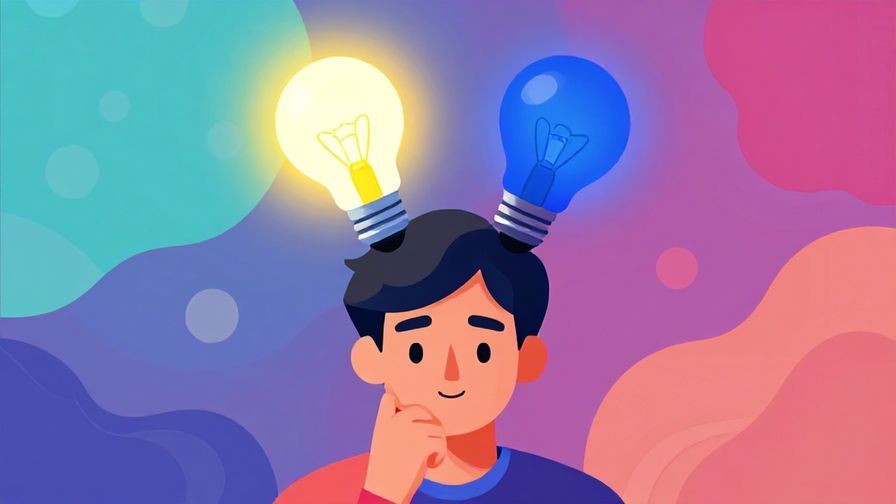 Illustration%20of%20a%20person%20thinking%20with%20two%20lightbulbs%20above%20their%20head%2C%20one%20bright%20and%20one%20dim%2C%20colorful%20background%20with%20abstract%20shapes