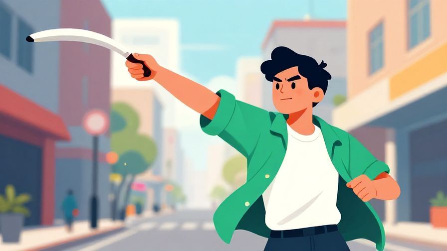 Illustration%20of%20a%20person%20throwing%20a%20boomerang%20with%20determined%20expression%2C%20stylized%20background%20of%20urban%20street%2C%20vibrant%20colors%2C%20illustrated%20style