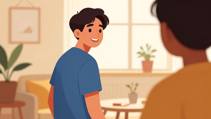 Illustration%20of%20a%20person%20turning%20around%20to%20leave%20briefly%20while%20talking%20to%20someone%20with%20a%20smile%2C%20warm%20home%20background%2C%20vibrant%20colors%2C%20illustrated%20style