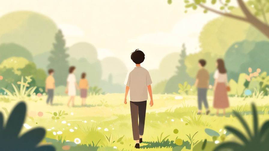 Illustration%20of%20a%20person%20walking%20away%20from%20a%20group%20while%20thinking%2C%20soft%20garden%20background%2C%20peaceful%20lighting%2C%20illustrated%20style