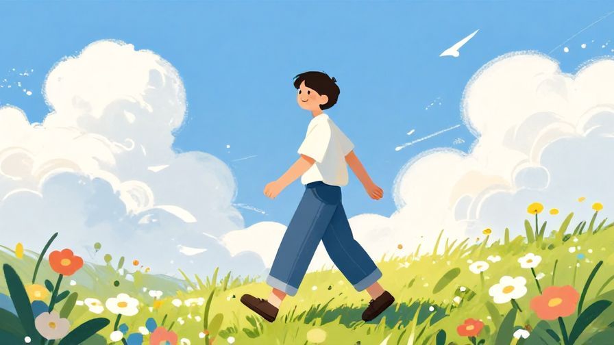 Illustration%20of%20a%20person%20walking%20happily%20under%20sunny%20blue%20skies%20with%20flowers%20blooming%2C%20illustrated%20style