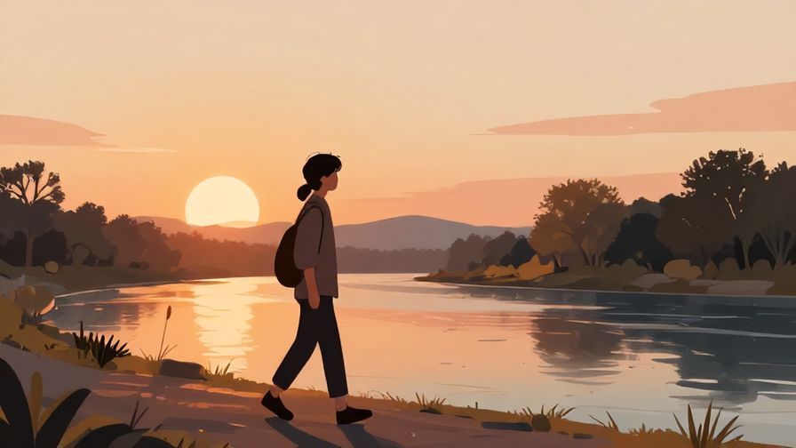 Illustration%20of%20a%20person%20walking%20slowly%20along%20a%20riverbank%20at%20sunset%2C%20calm%20and%20composed%2C%20warm%20colors%2C%20illustrated%20style