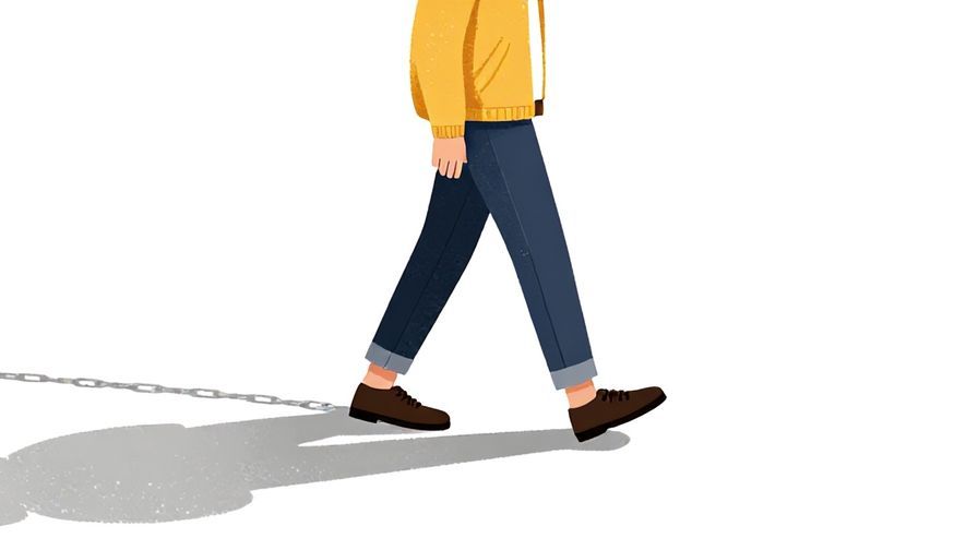Illustration%20of%20a%20person%20walking%20with%20a%20long%20shadow%20that%20looks%20like%20a%20chain%2C%20casual%20clothes%2C%20bright%20colors%2C%20illustrated%20style
