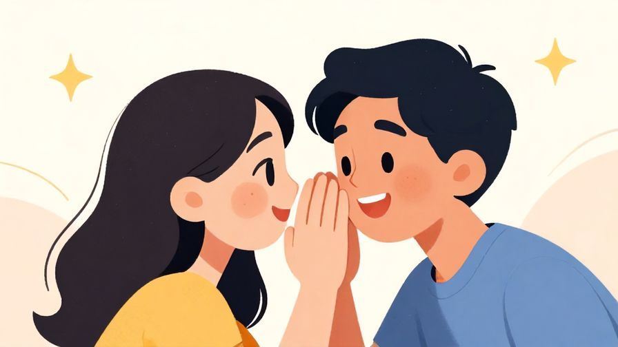 Illustration%20of%20a%20person%20whispering%20to%20a%20friend%20with%20a%20playful%20smile%2C%20soft%20background%20with%20stars%20and%20curved%20lines