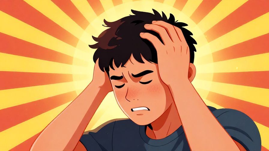 Illustration%20of%20a%20person%20wincing%20and%20holding%20their%20head%20from%20heat%2C%20dramatic%20sun%20rays%20in%20background%2C%20vibrant%20colors%2C%20illustrated%20style