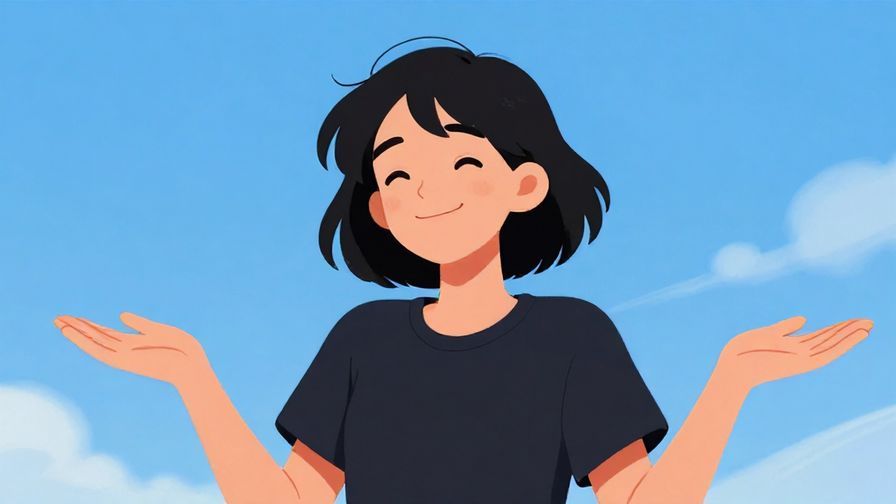 Illustration%20of%20a%20person%20with%20a%20carefree%20smile%2C%20shrugging%20slightly%2C%20outdoor%20scene%20with%20blue%20sky.