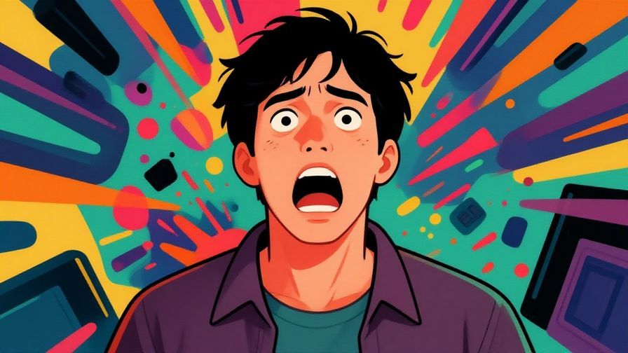 Illustration%20of%20a%20person%20with%20a%20dramatic%20expression%20and%20chaotic%20background%2C%20vibrant%20colors%2C%20illustrated%20style