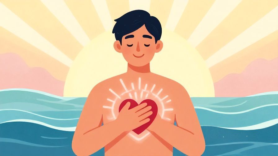 Illustration%20of%20a%20person%20with%20a%20peaceful%2C%20smiling%20expression%20and%20vibrations%20emanating%20from%20their%20heart%2C%20background%20of%20soft%20waves%20and%20light%20rays%2C%20vibrant%20colors