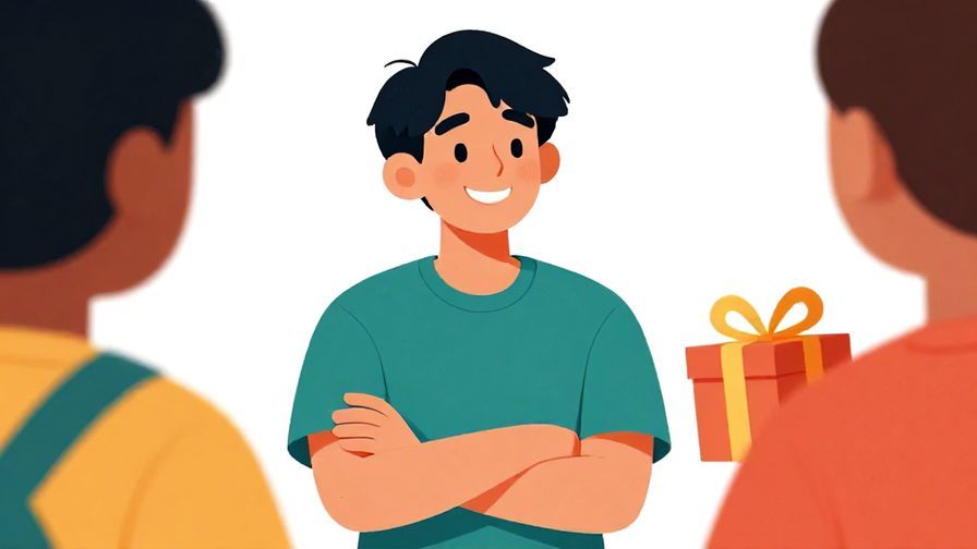 Illustration%20of%20a%20person%20with%20a%20playful%20smirk%2C%20arms%20crossed%2C%20looking%20sideways%20at%20a%20friend%20with%20a%20gift%2C%20bright%20colors%2C%20illustrated%20style